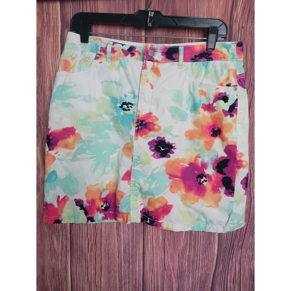 Croft and barrow cotton blend floral print skort size 6